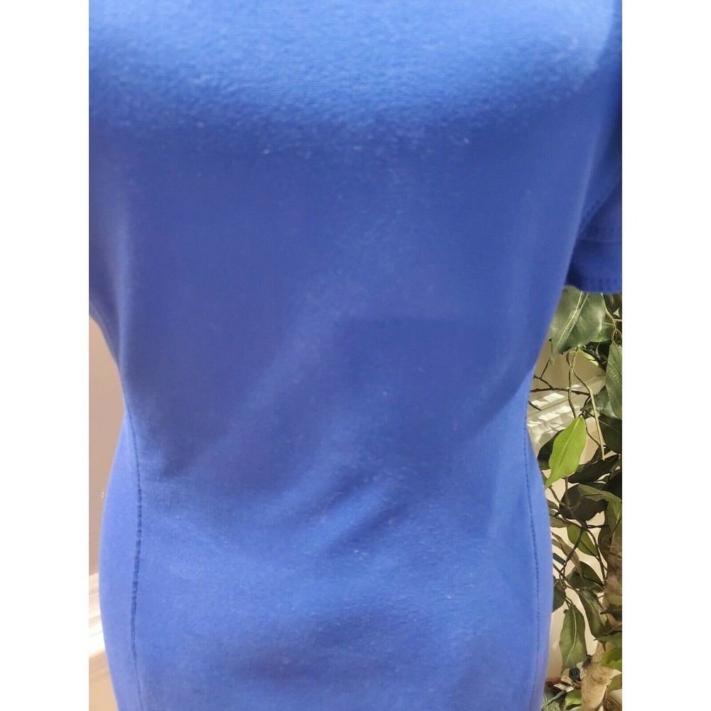 New Directions Women's Blue Polyester Round Neck Sleeveless Knee Length Dress 10 - Picture 3 of 11
